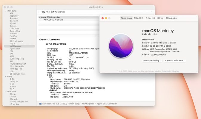 Xem cấu hình macbook